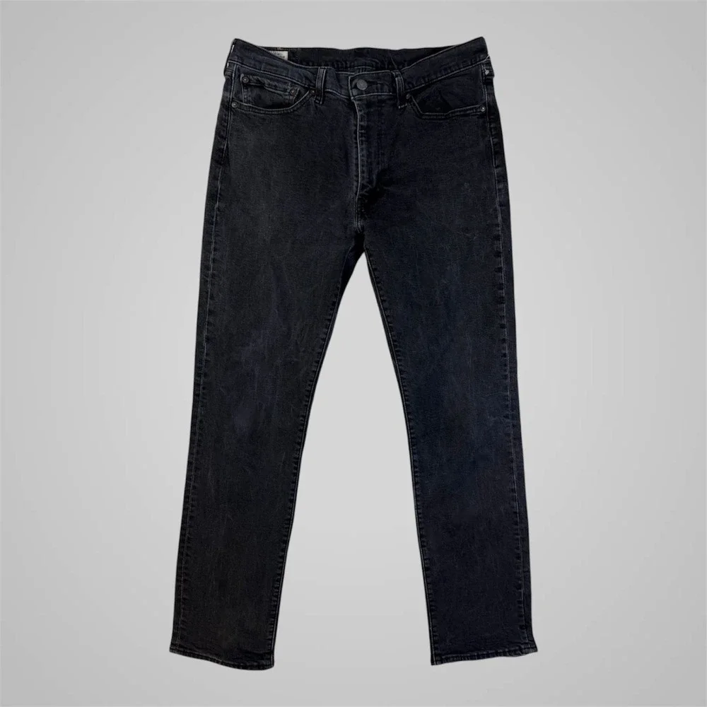 Levi's 514 Slim Straight Jeans Mens 36x31 Washed‎ Black Charcoal Stretch Denim